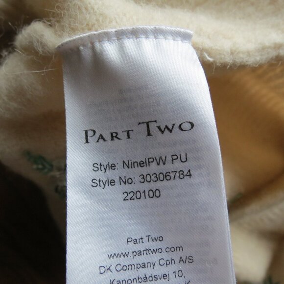 Part Two Copenhagen Cream Pullover Sweater Embroidered Crew Neck Large - Picture 8 of 11